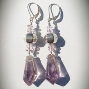 Light Amethyst & Sterling Silver Drop Earrings NWT